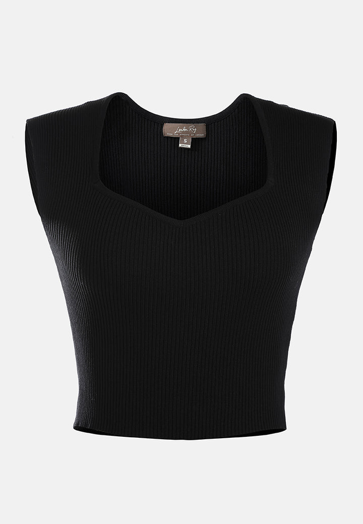 square neck fitted top by ruw#color_black