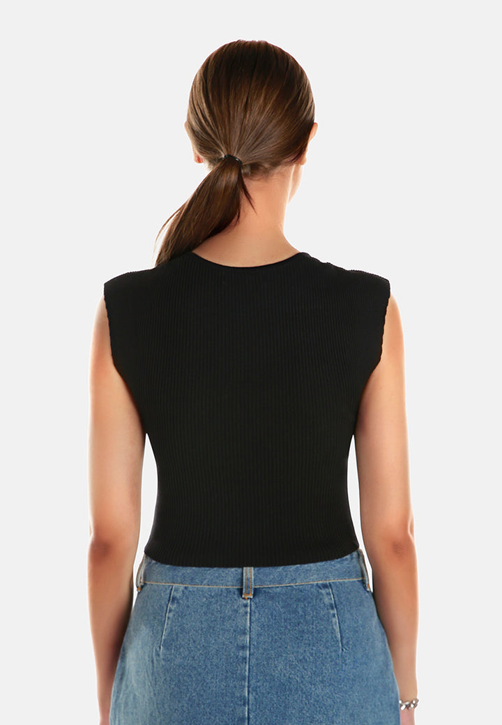 square neck fitted top by ruw#color_black