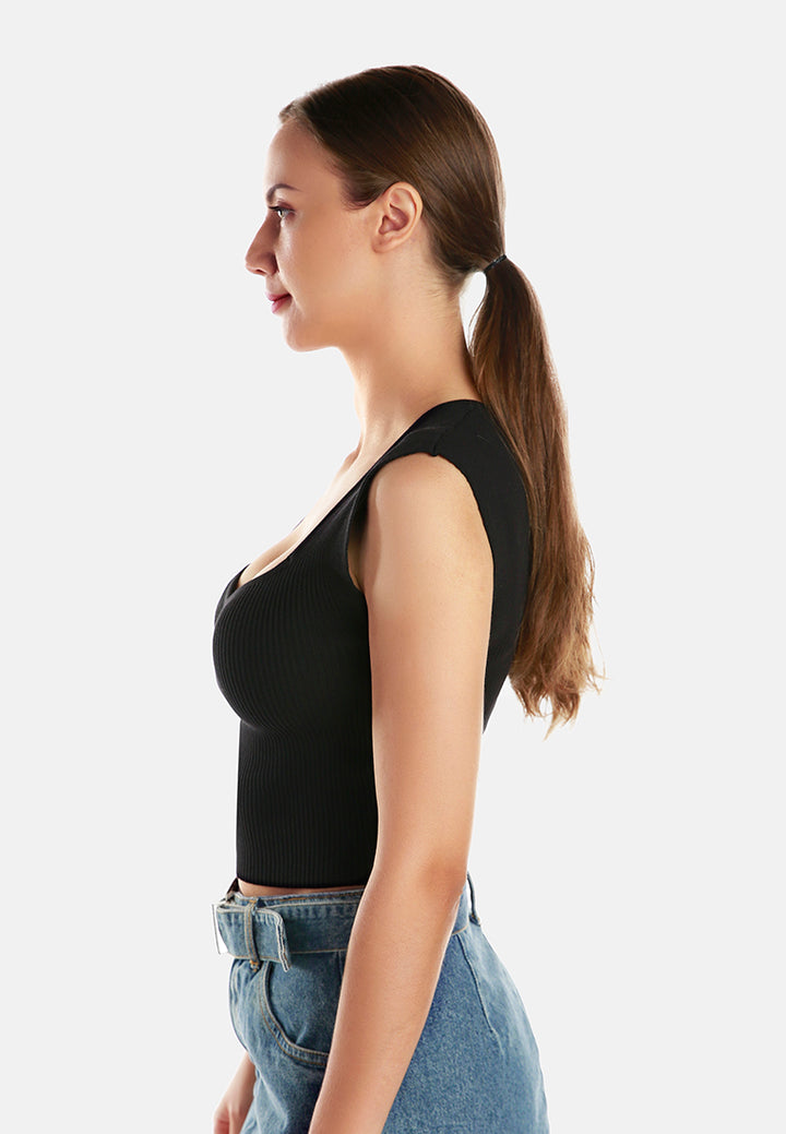 square neck fitted top by ruw#color_black