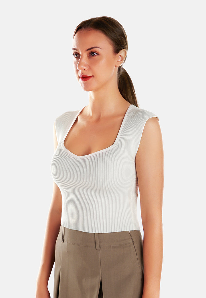 square neck fitted top by ruw#color_white
