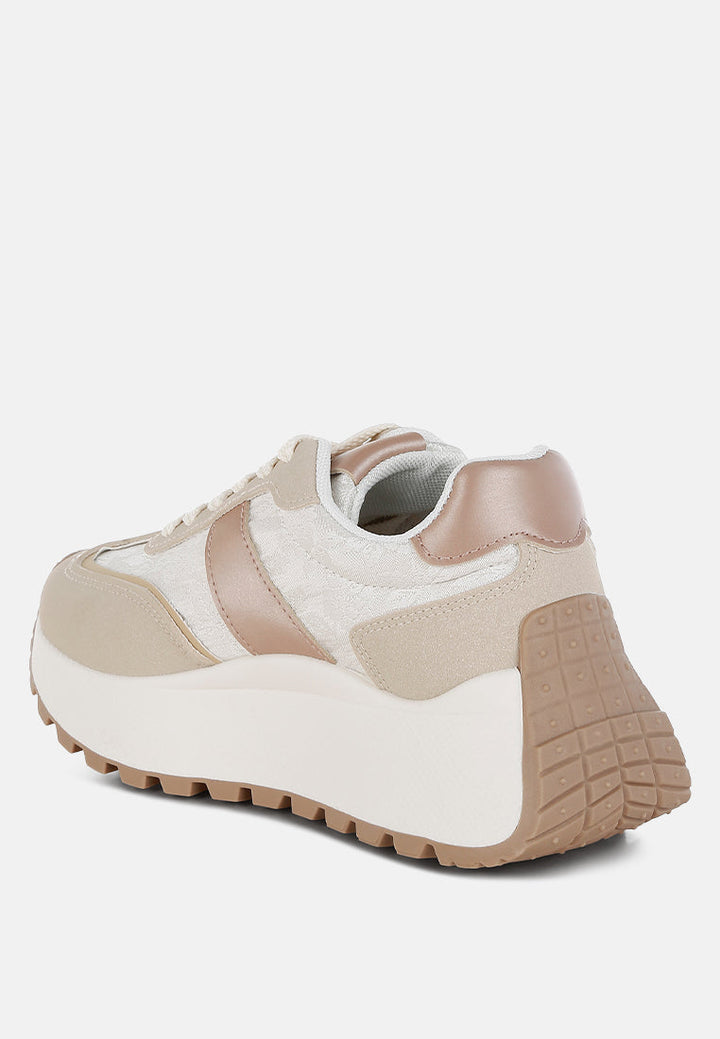 chunky anti skid lace up sneakers by mode#color_beige