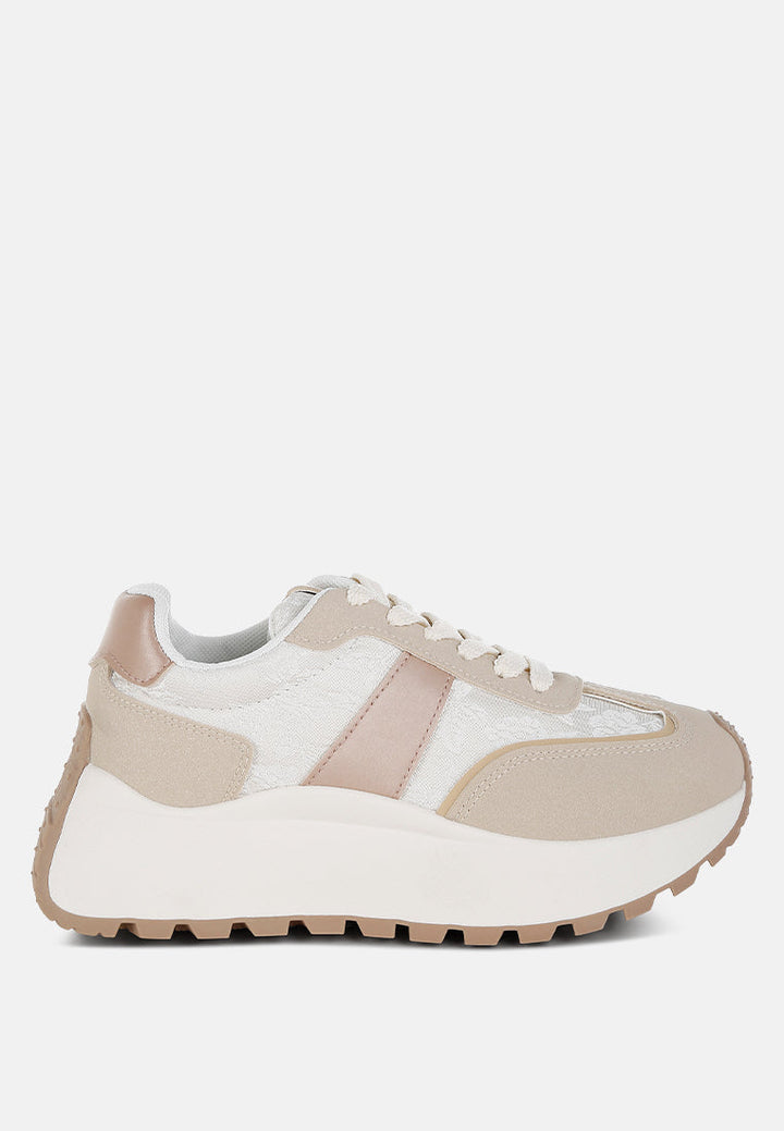 chunky anti skid lace-up sneakers by mode#color_beige