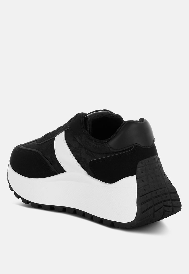 chunky anti skid lace up sneakers by mode#color_black