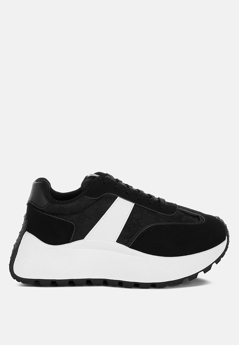 chunky anti skid lace up sneakers by mode#color_black