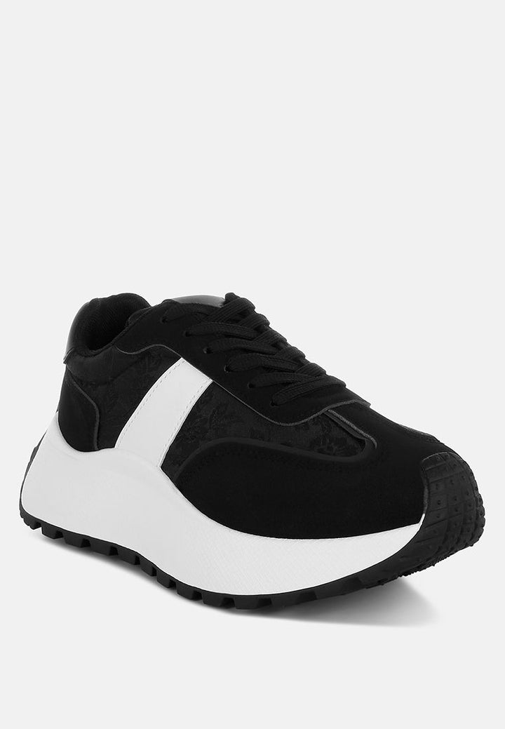 chunky anti skid lace up sneakers by mode#color_black