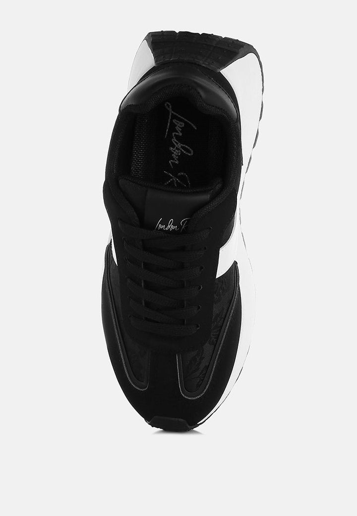 chunky anti skid lace up sneakers by mode#color_black