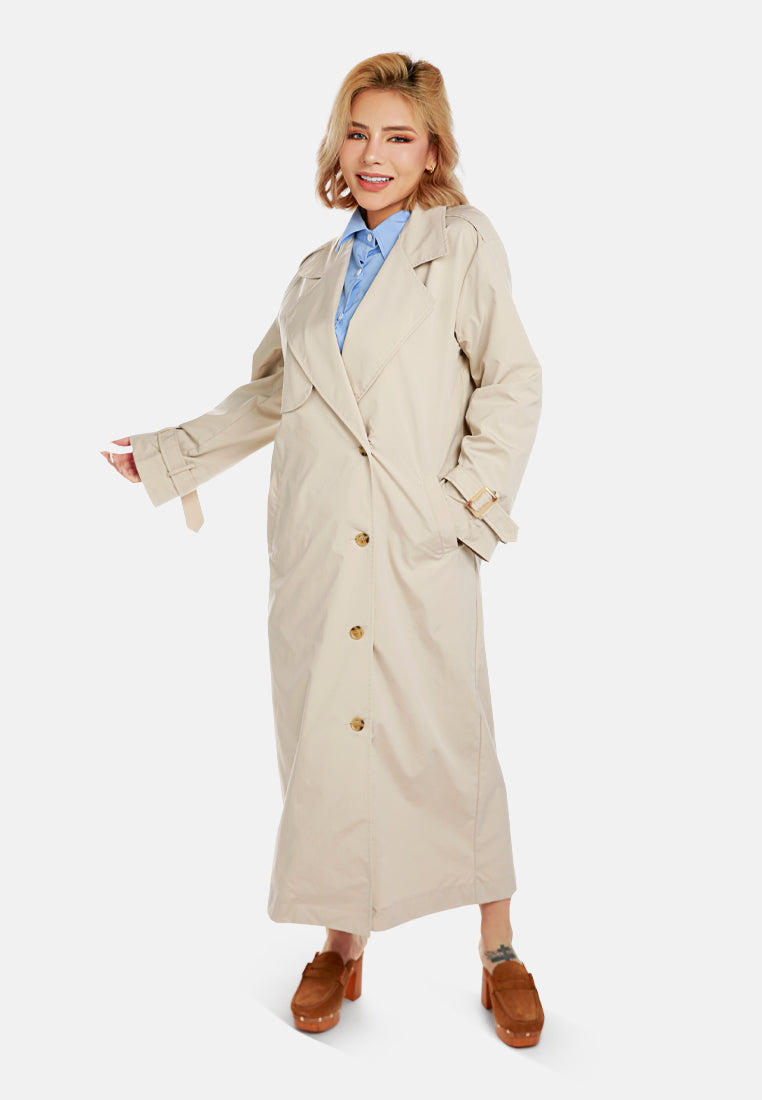 stone notched lapel trench coat by ruw#color_stone