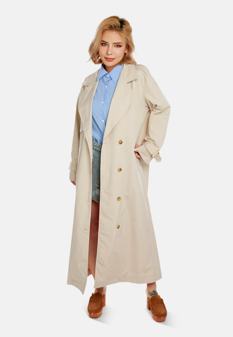 stone notched lapel trench coat by ruw#color_stone