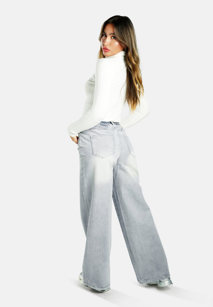 straight fit snap button jeans by ruw#color_light-blue