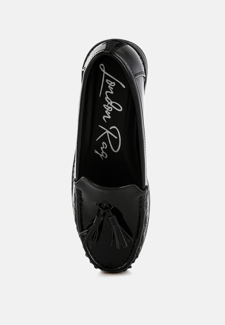 tassel detail flatform loafers by mode#color_black