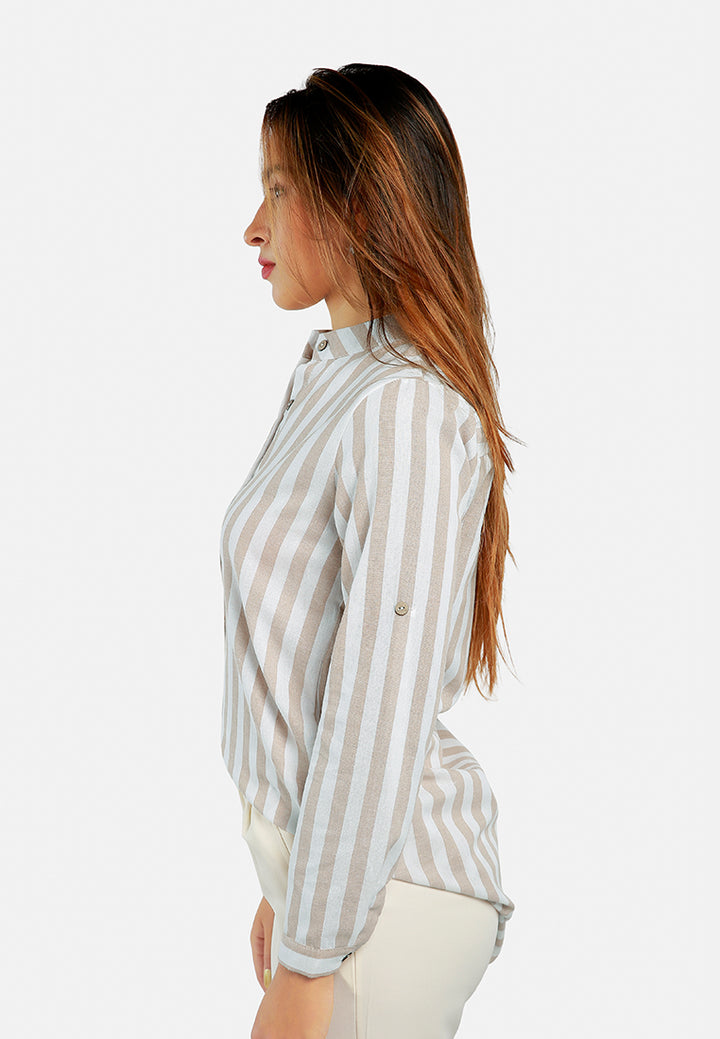 striped long sleeve shirt#color_beige