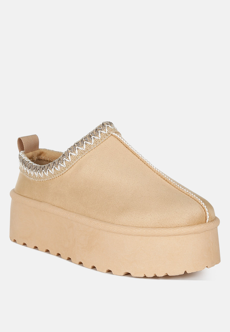 embroidered platform fur classic slip-on by rag#color_beige