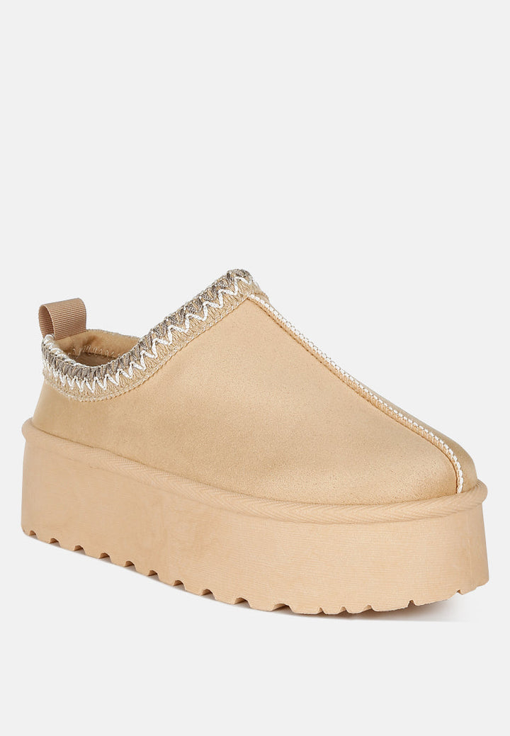 embroidered platform fur classic slip-on by rag#color_beige