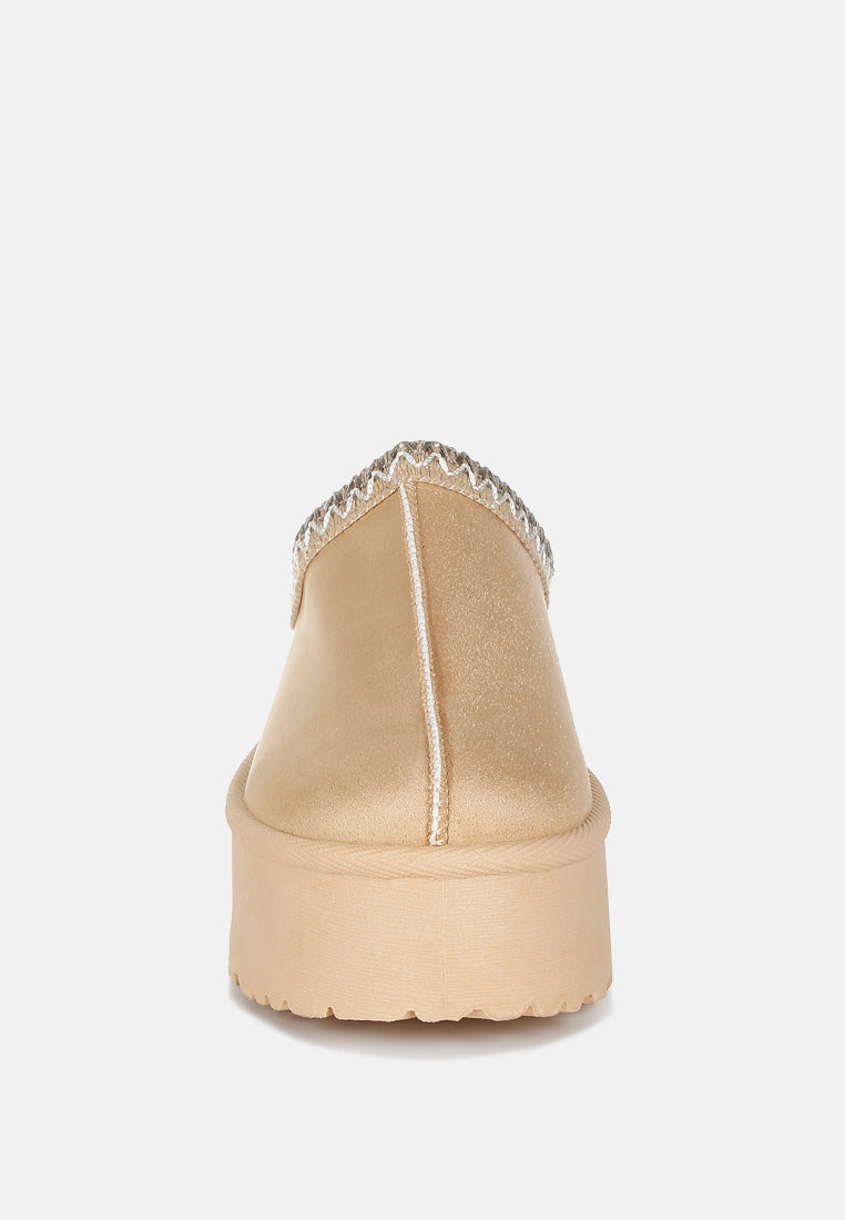 embroidered platform fur classic slip-on by rag#color_beige