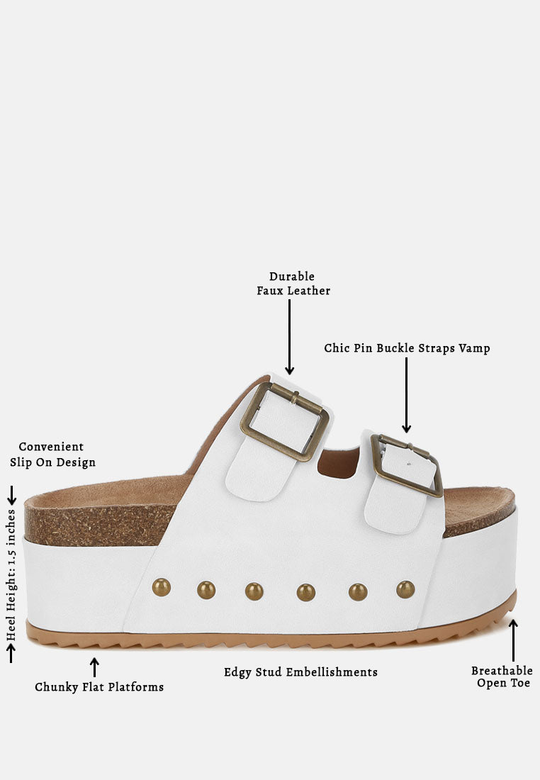 studded faux leather slip ons by mode#color_off-white