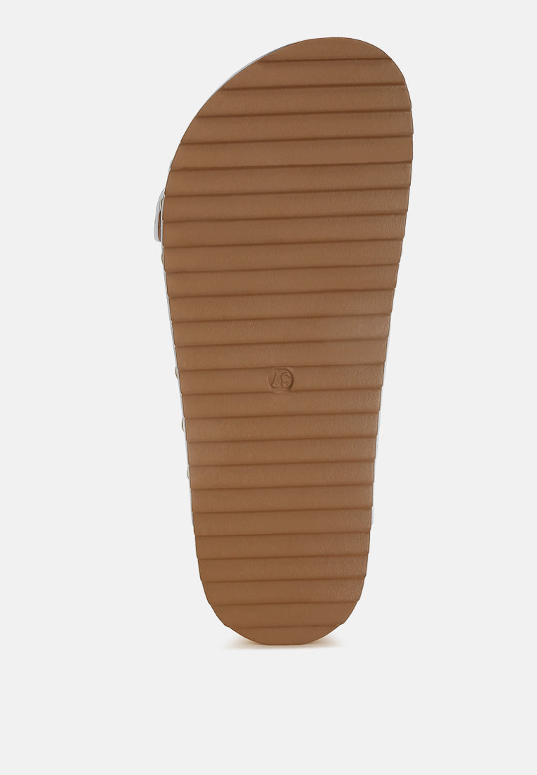 studded faux leather slip ons by mode#color_off-white