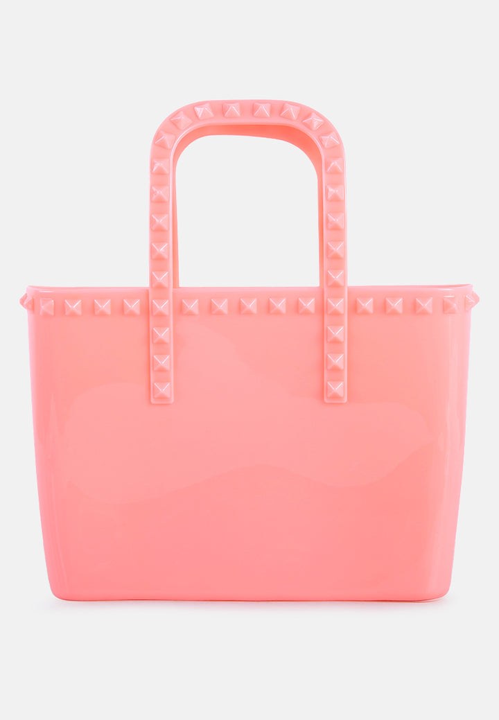 studded jelly candy tote#color_pink