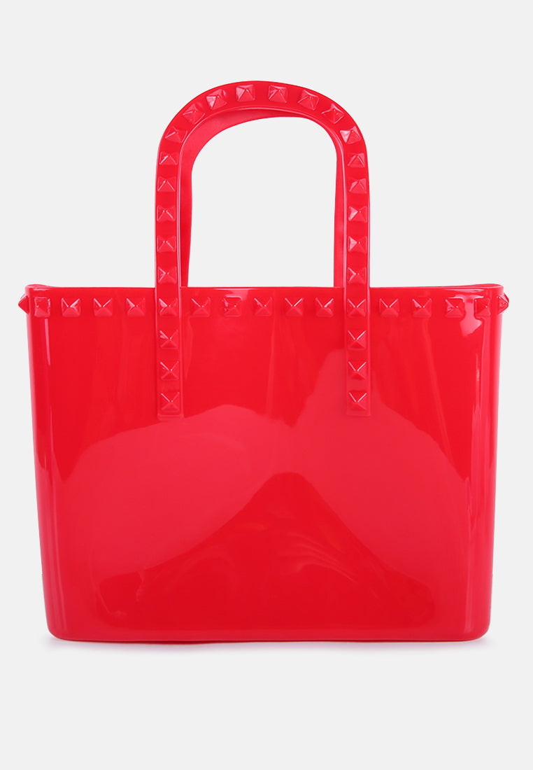studded jelly candy tote#color_red