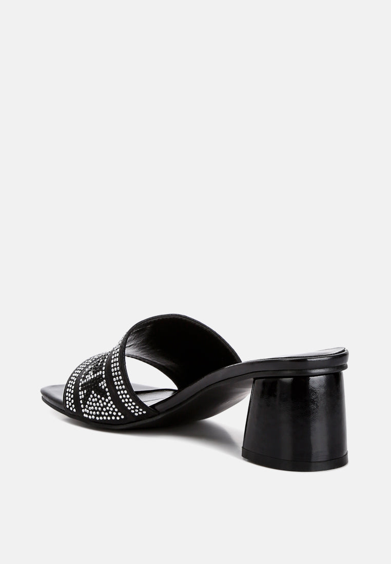 Studio 55 diamante embellished new york sandalscolor_black