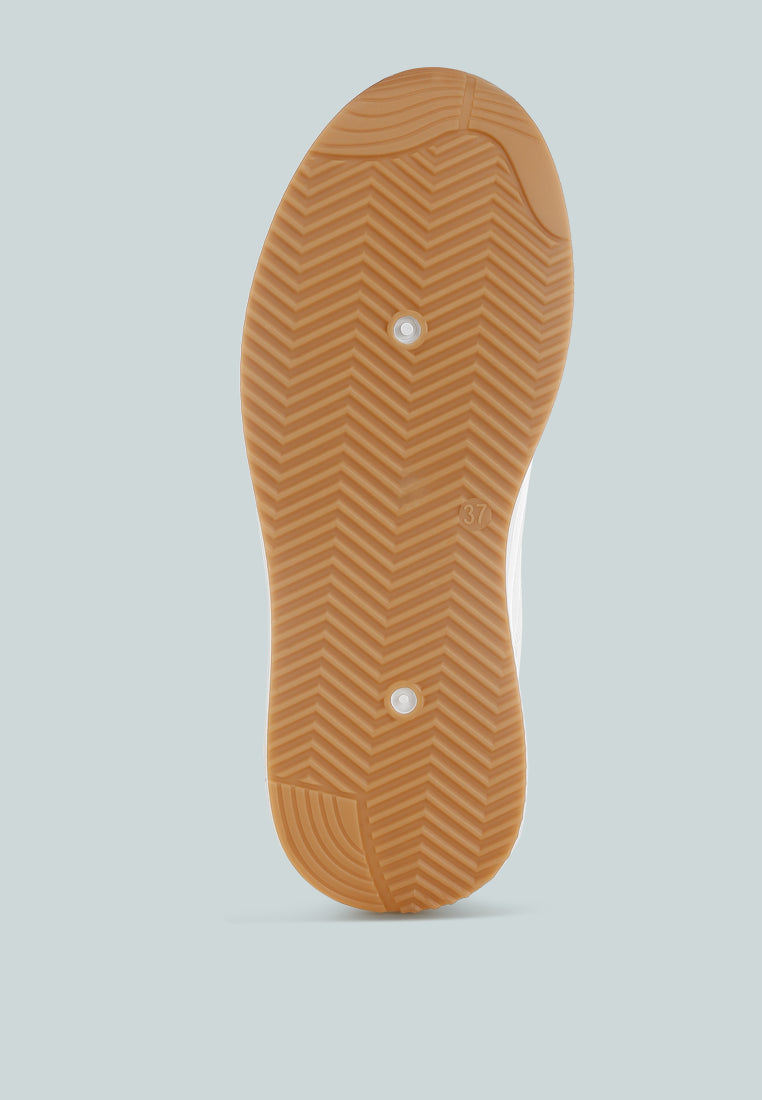 subasa chunky mesh lace up sneakers#color_white