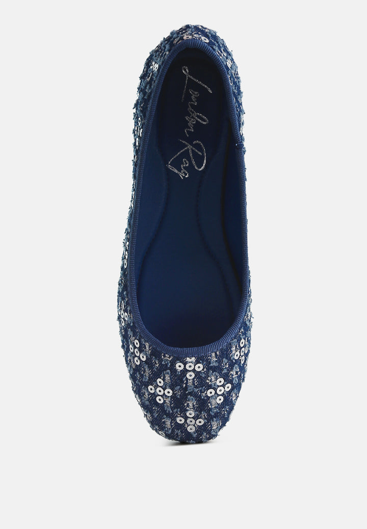 sujet sequin ballet flats#color_blue