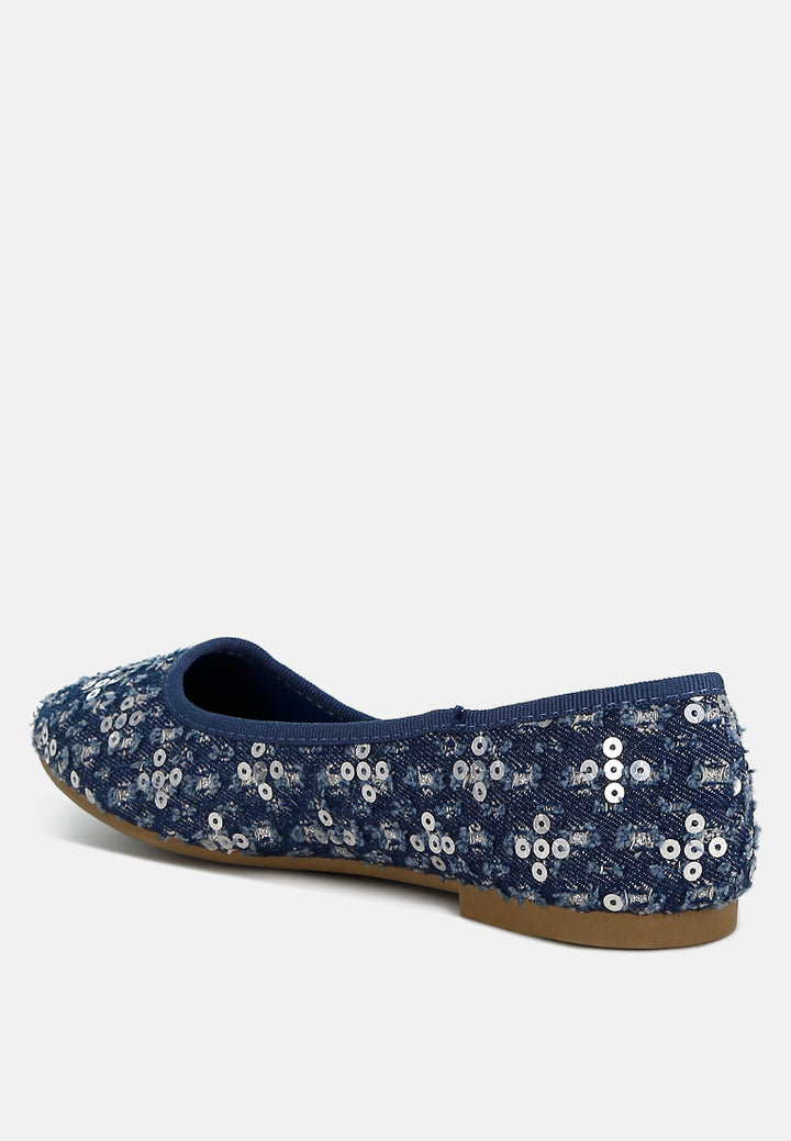 sujet sequin ballet flats#color_blue