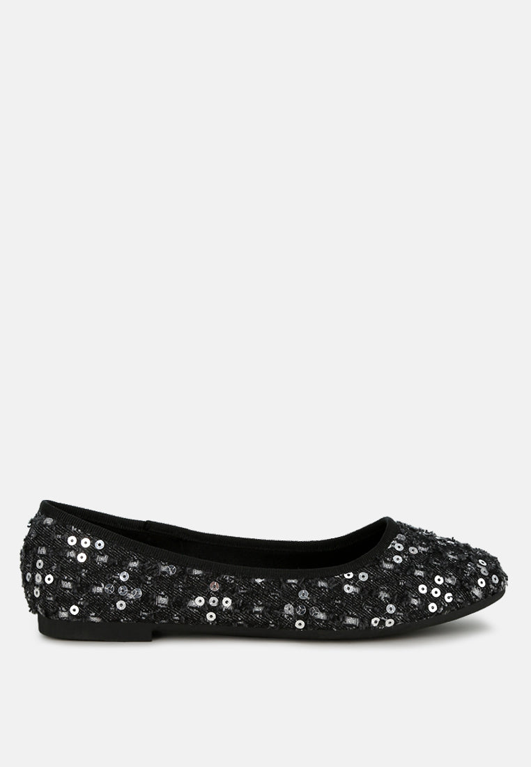 sujet sequin ballet flats#color_black