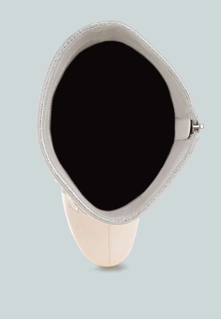 sundra floral applique platform heeled boots#color_white