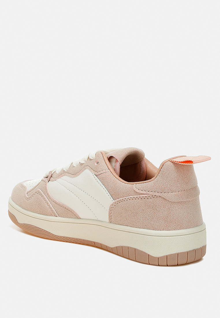 surfer faux leather casual sneakers#color_pink