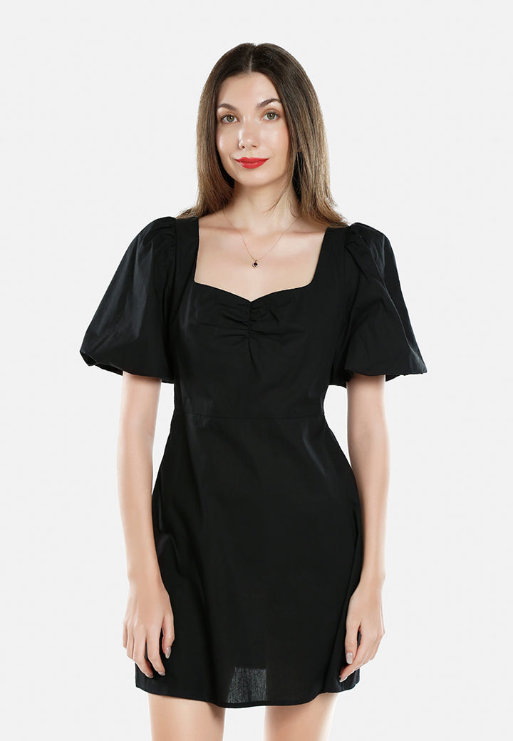 sweetheart neck a-line dress by ruw#color_black