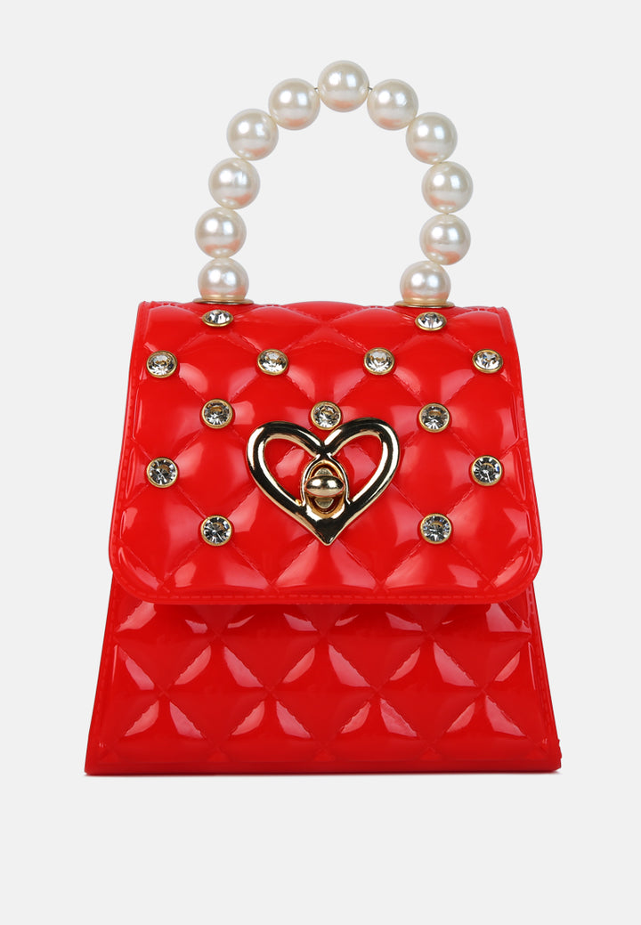 embellished quilted pattern mini bag#color_red