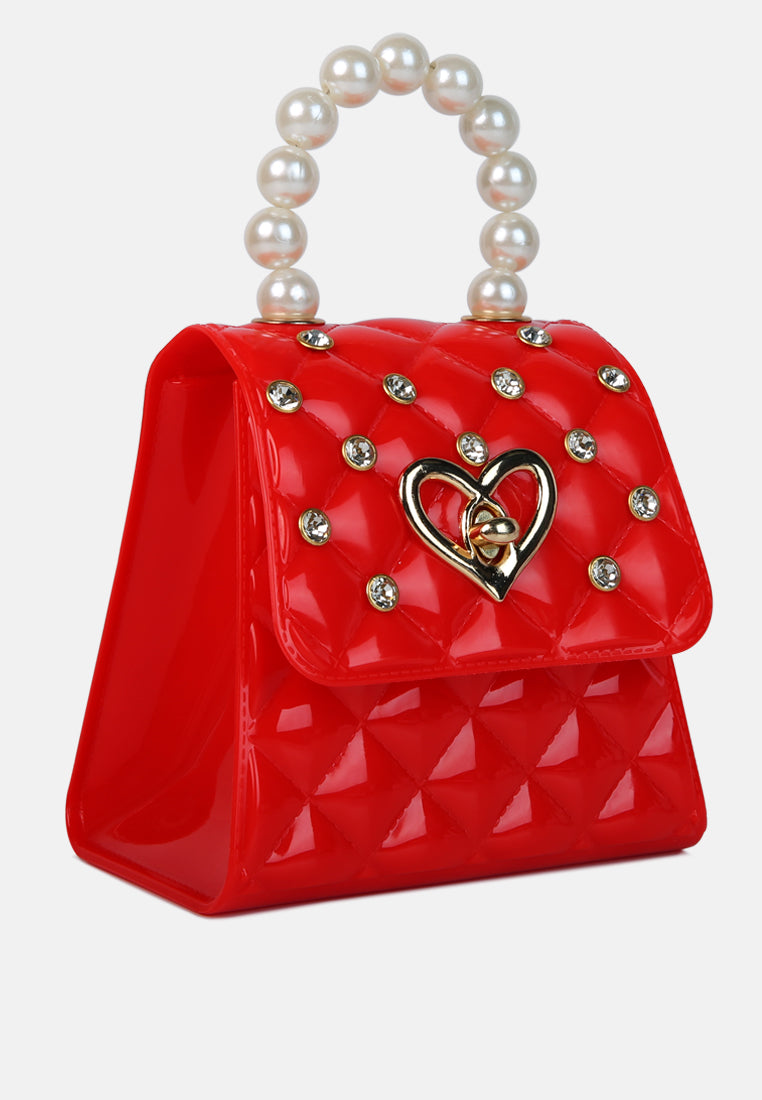 embellished quilted pattern mini bag#color_red