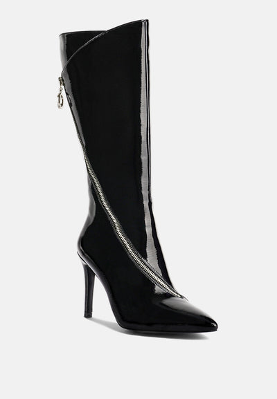 tsaroh zip around calf boot#color_black