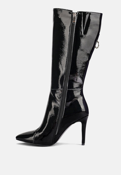 tsaroh zip around calf boot#color_black