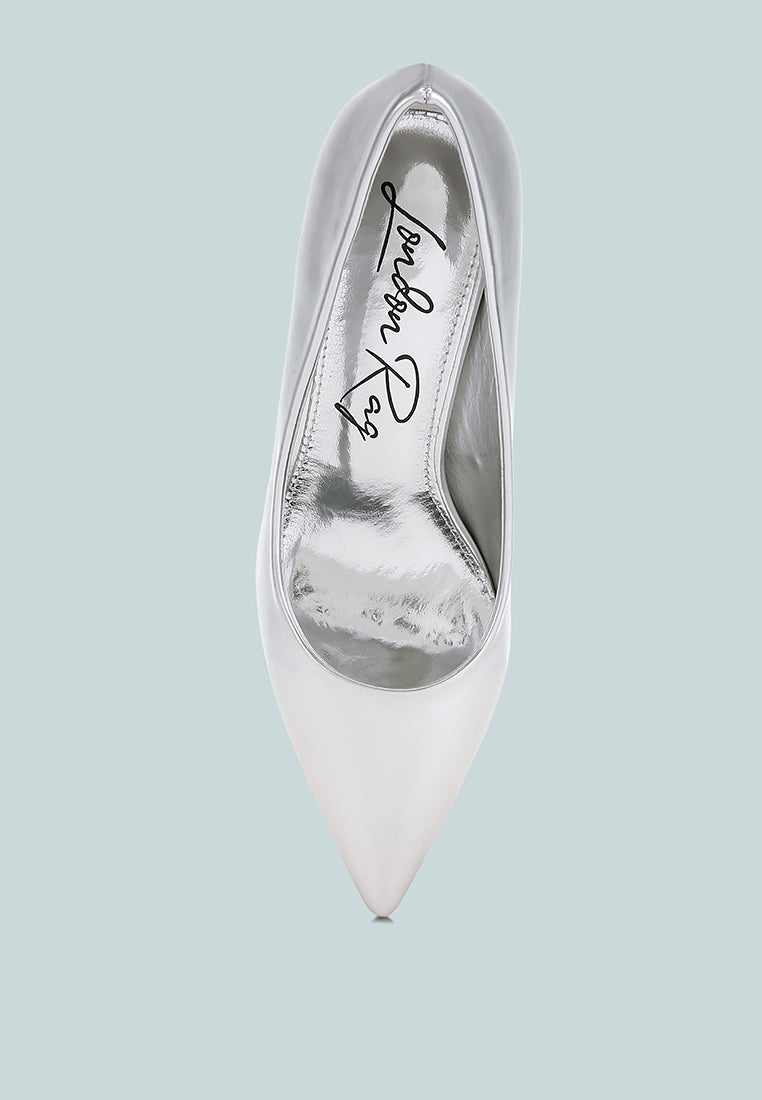 metallic fantasy heel pumps by mode#color_silver