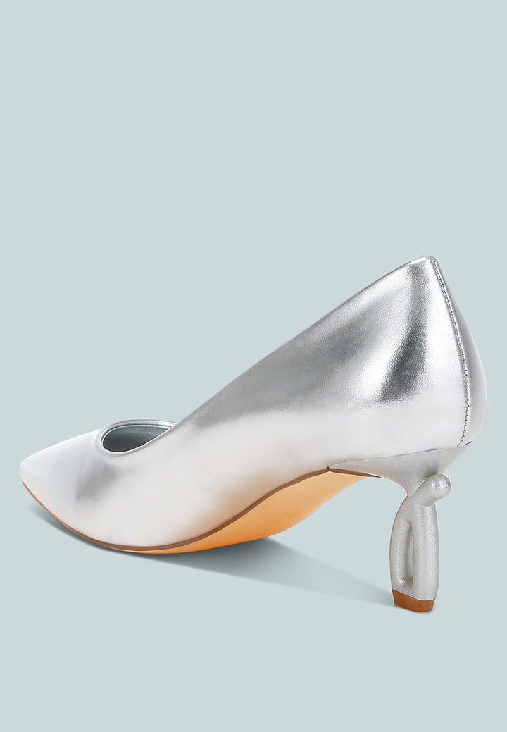 metallic fantasy heel pumps by mode#color_silver