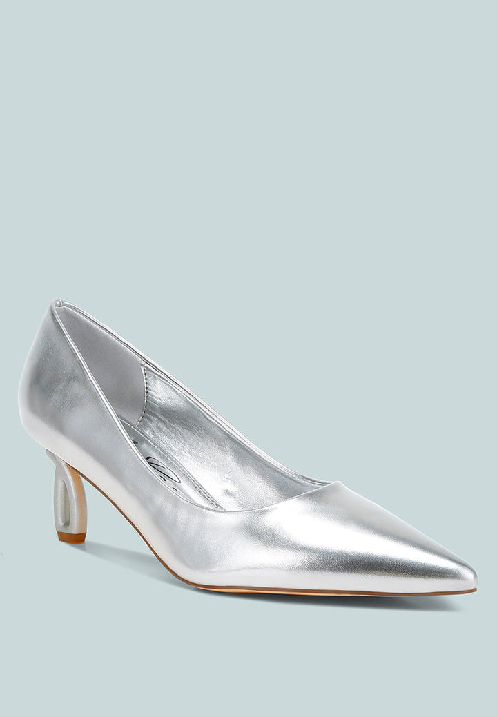 metallic fantasy heel pumps by mode#color_silver