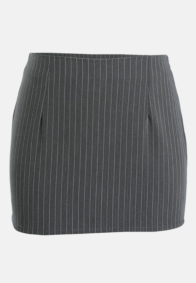 tailored glitter pinstripe micro-mini skirt by ruw#color_black