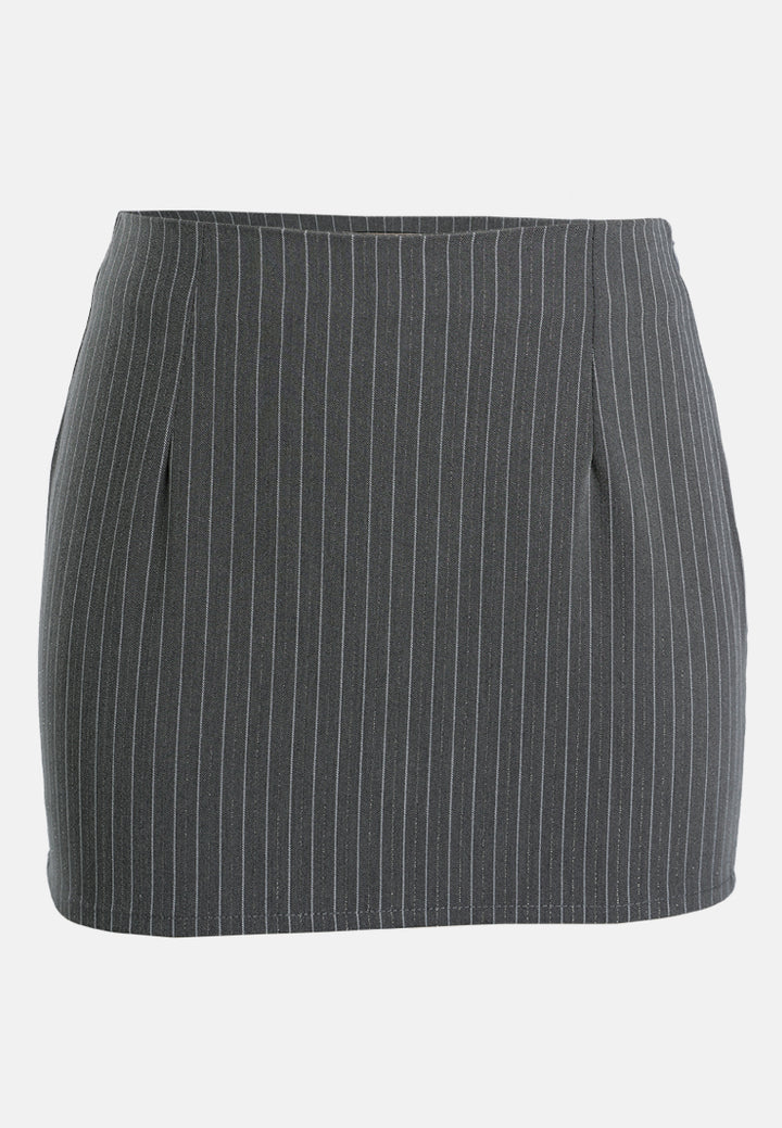 tailored glitter pinstripe micro-mini skirt by ruw#color_black