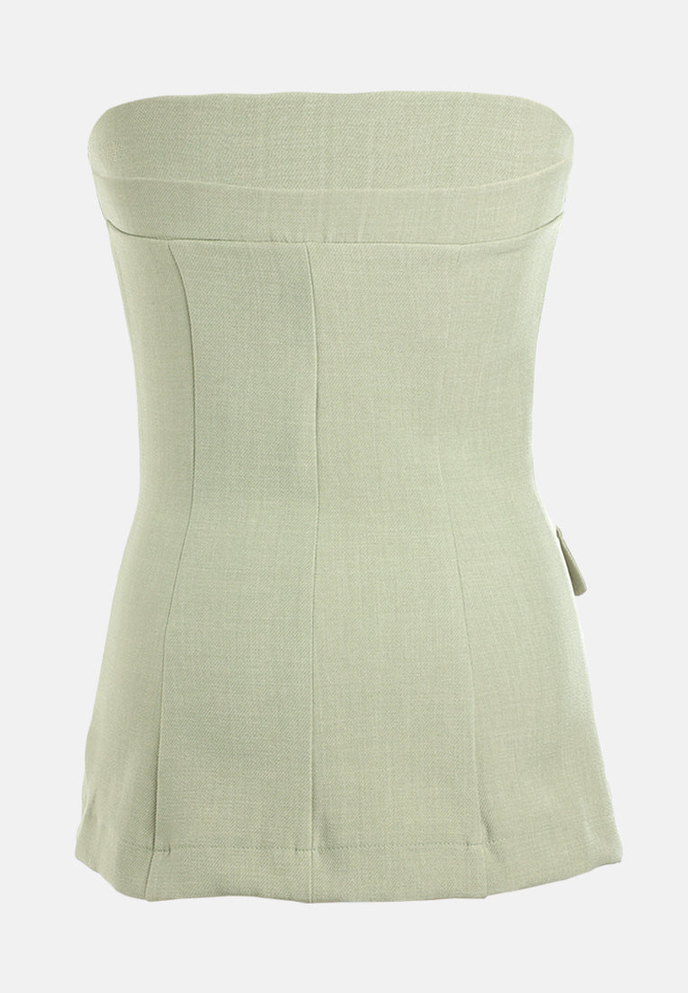 tailored woven button-down corset top#color_sage