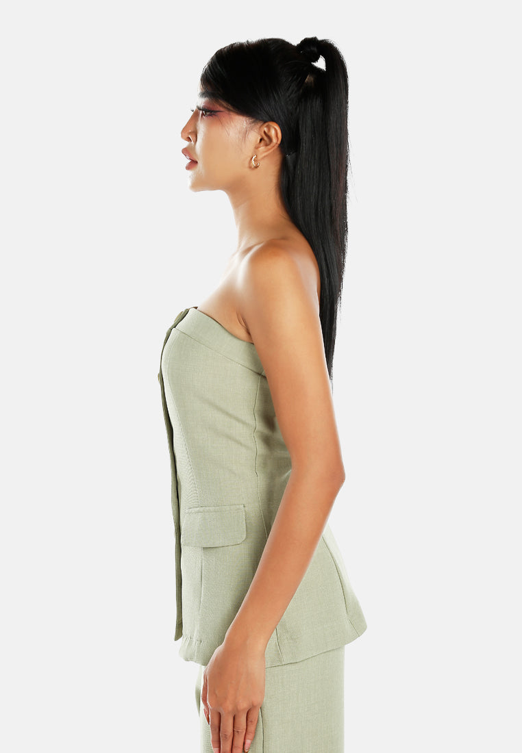 tailored woven button-down corset top#color_sage