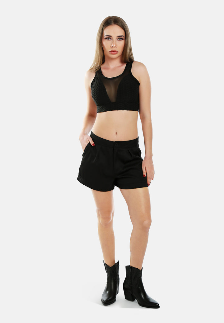 tailored woven shorts by ruw#color_black