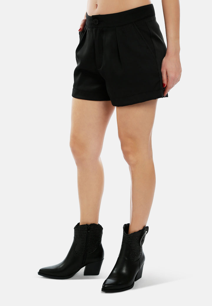 tailored woven shorts by ruw#color_black