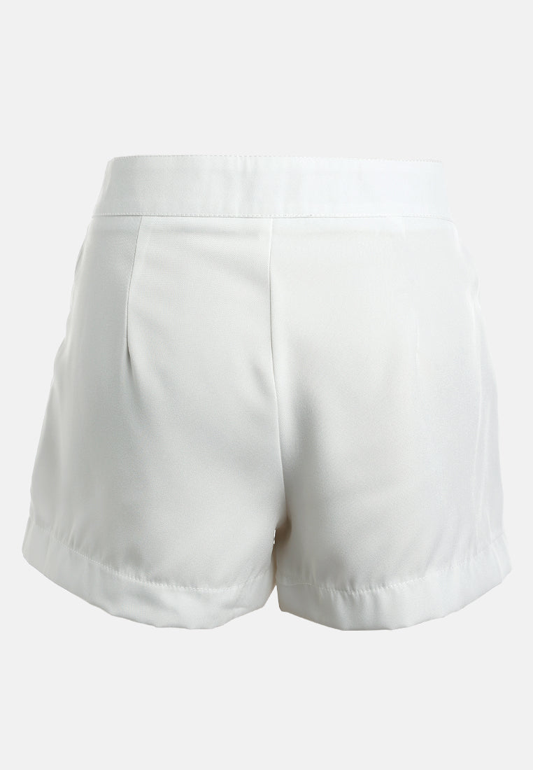 tailored woven shorts by ruw#color_cream