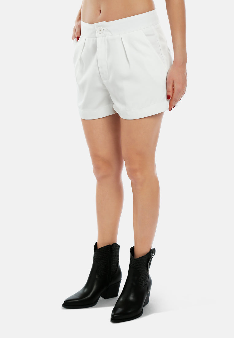 tailored woven shorts by ruw#color_cream