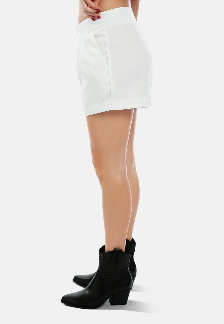 tailored woven shorts by ruw#color_cream