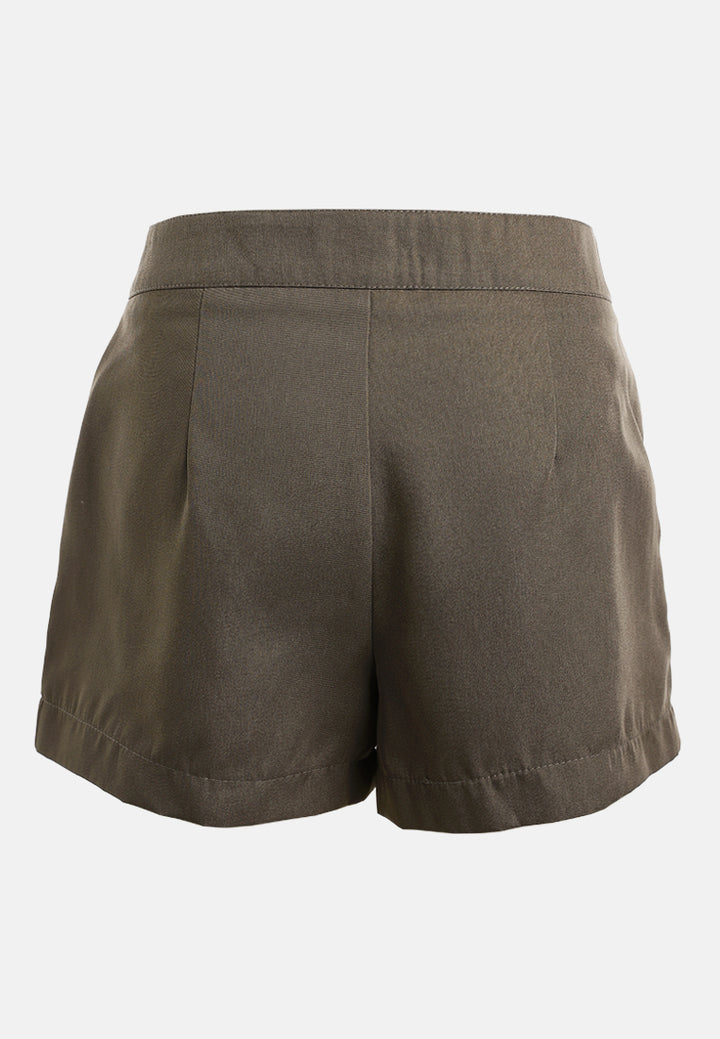 tailored woven shorts by ruw#color_taupe