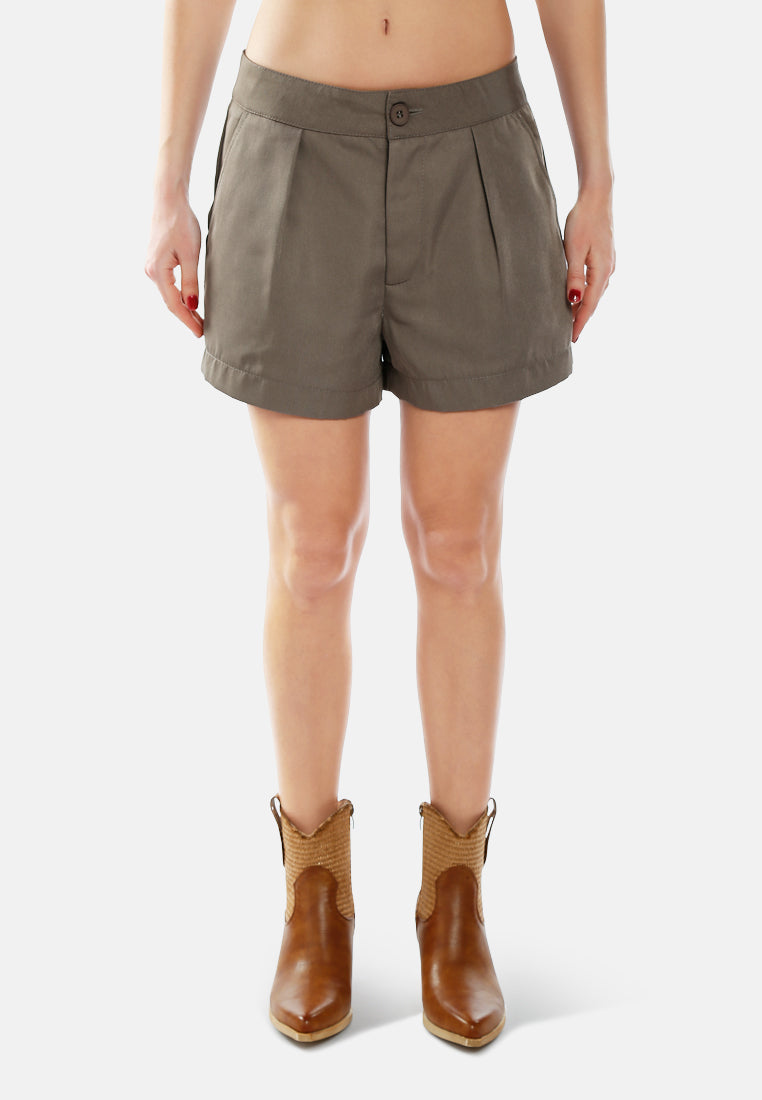 tailored woven shorts by ruw#color_taupe