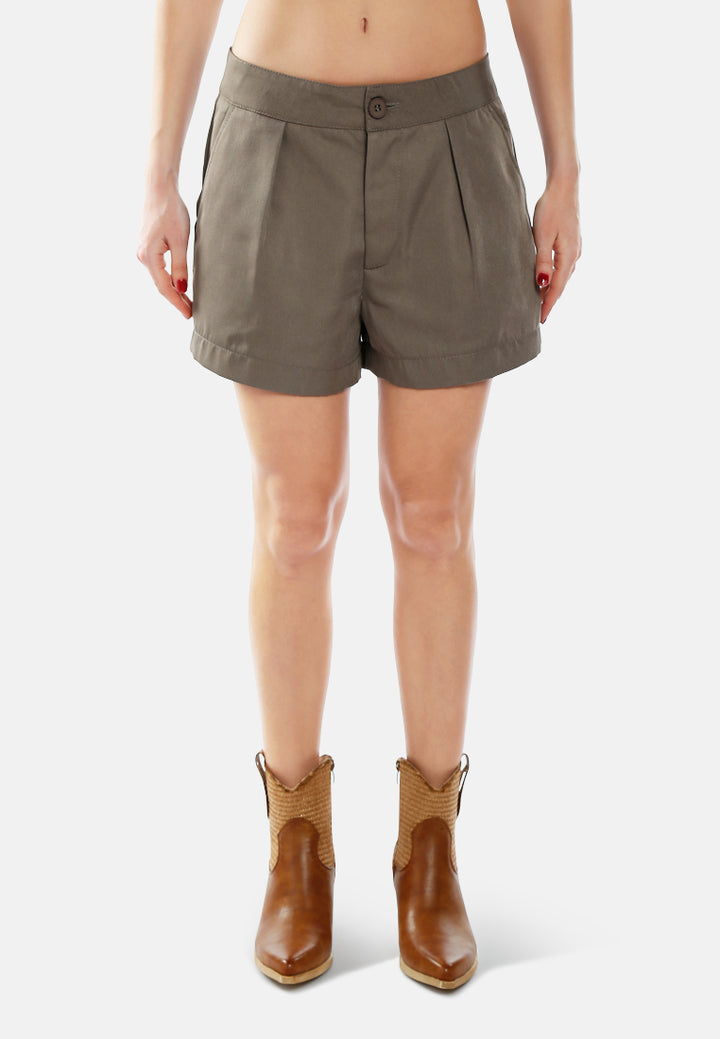tailored woven shorts by ruw#color_taupe