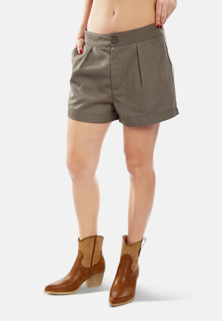 tailored woven shorts by ruw#color_taupe